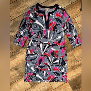 Banana Republic 3/4 Sleeve Dress - Pink, Black, Gray